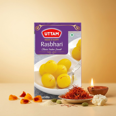 Kesar Rasbhari mini rasgulla by Uttam, Bikaner