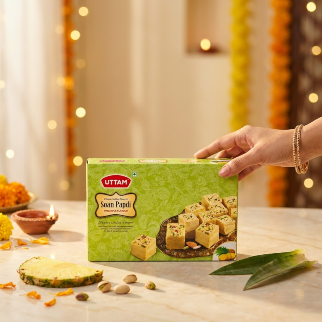 Uttam Pineapple Soan Papdi box - view 2