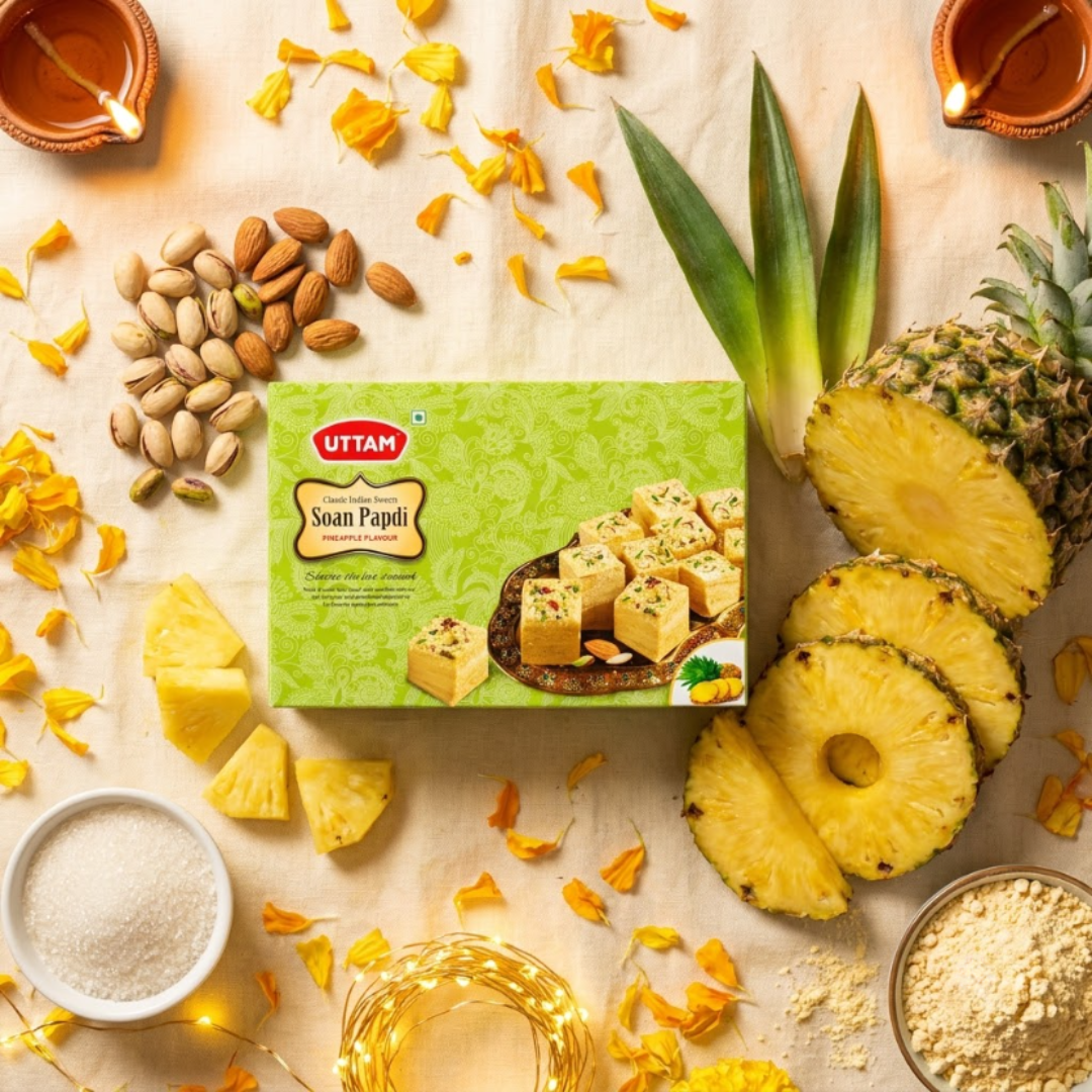 Uttam Pineapple Soan Papdi box - view 3