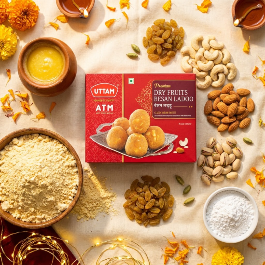 Uttam Dry Fruit Besan Ladoo box - view 3