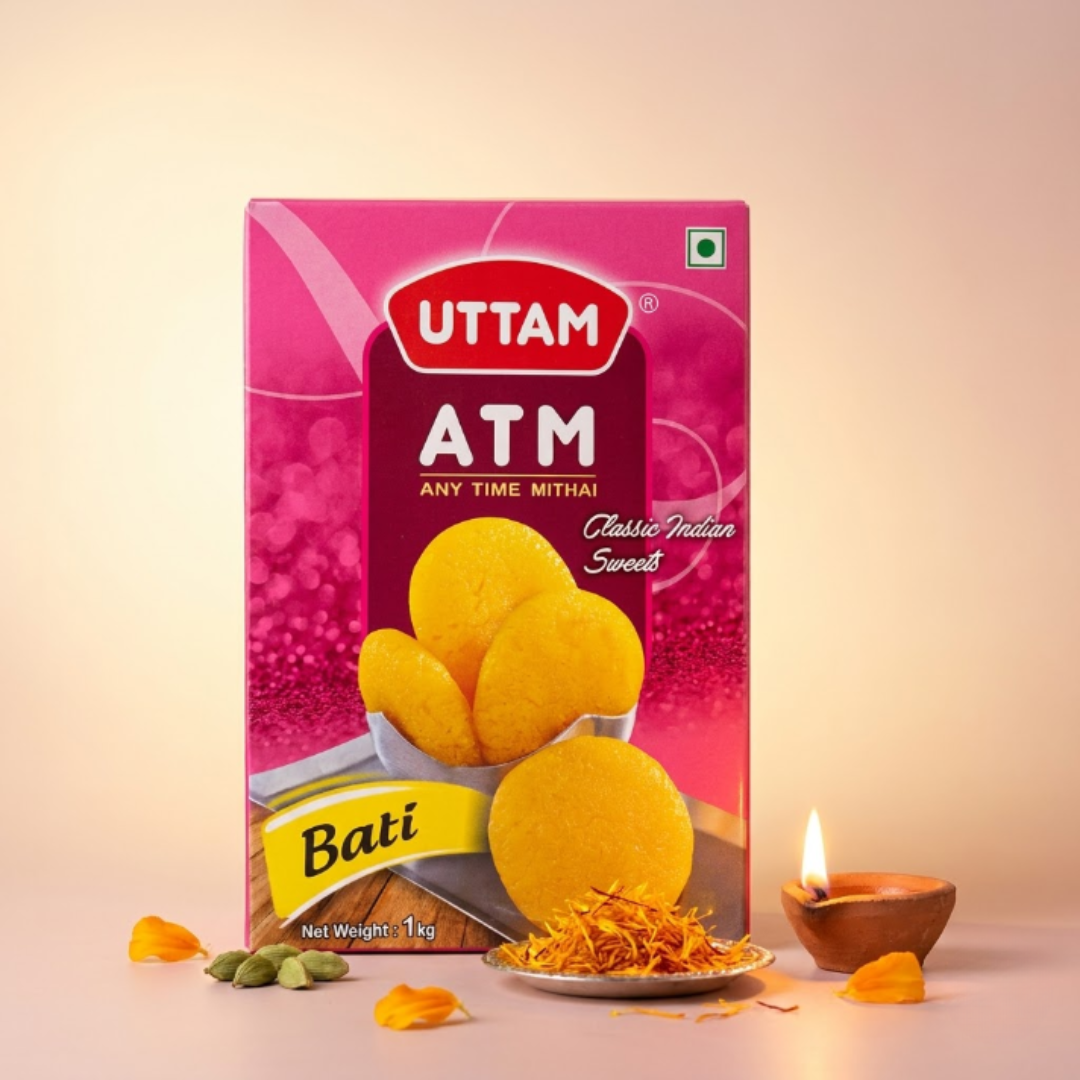 ATM Kesar Bati 1kg tin by Uttam Sweets, Bikaner